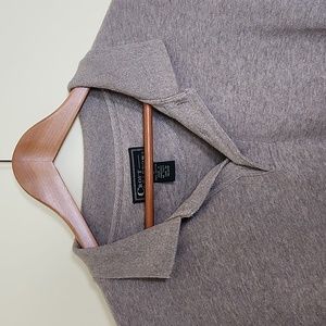 Croft & Barrow Men's Beige  Collared, V Neck, Long Sleeve, Pullover Sweater